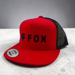 Fox Racing Absolute Snapback Kids Hat YOUTH Mesh Back Flame Red Cap NEW